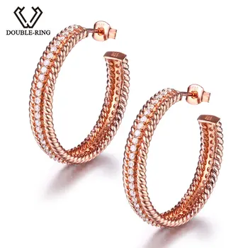 DOUBLE-R Earrings Classic Created white Topaz Hoop Earrings 100% Pure 925 Sterling Silver For Women Fine Jewelry
DOUBLE-R Earrings Classic Created white Topaz Hoop Earrings 100% Pure 925 Sterling Silver For Women Fine Jewelry