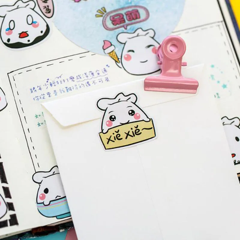 Kawaii لطيف الكعك ملصقات الزخرفية البوم الهاتف المحمول على شكل الأختام ملصقات محاصر القصاصات ملصقات مجموعة القرطاسية