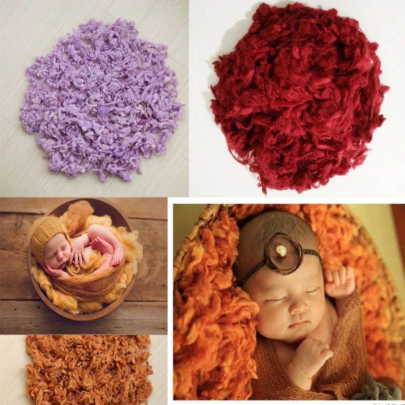 200g/Pack Newborn photo prop Basket filler Loose wool fluff Basket