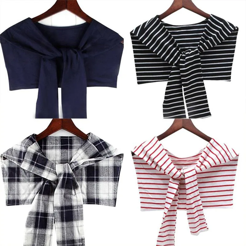 

TOTRUST Womens Fake Collar Shirt White Black Shirt False Collars Woman Detachable Collar Scarfs For Ladies Clothes Accessories
