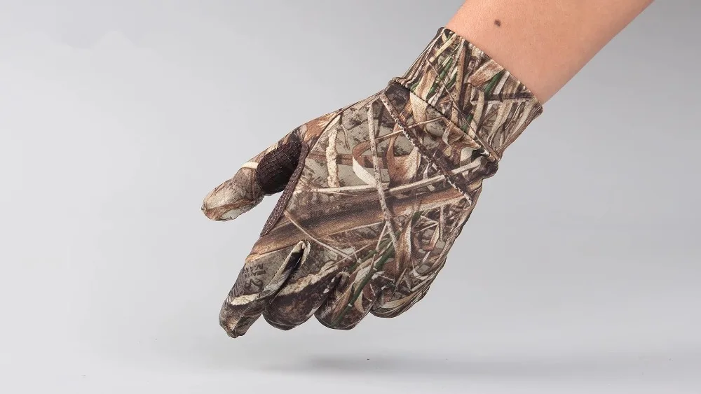 Осенние бионические камуфляжные перчатки для охоты, рыбалки, противоскользящие перчатки для велоспорта, альпинизма, эластичные камуфляжные перчатки с сенсорным экраном