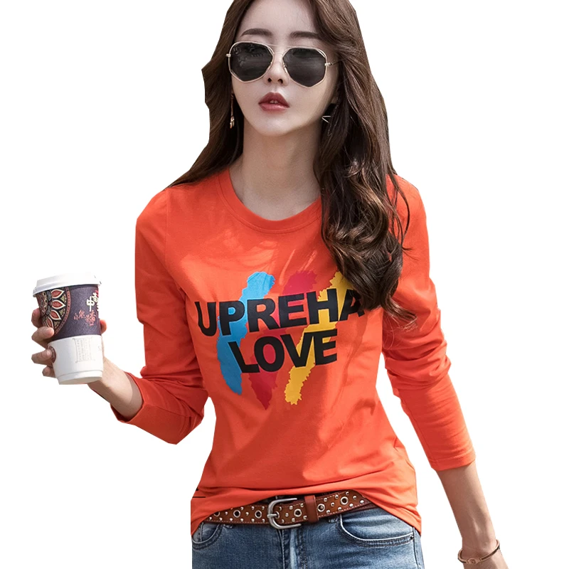 

New Off The Shoulder Tops For Women T-Shirts Fashion 2017 Autumn Sexy Slim Slash Neck Cotton Long Sleeve Korean T Shirt Femme