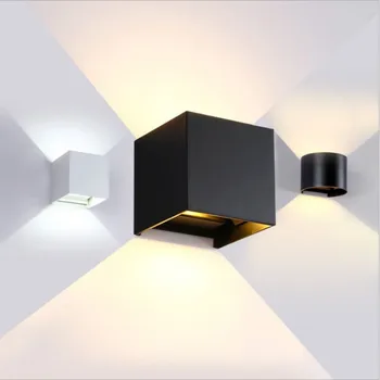 

Square LED Aluminum Wall Nightlight 7W Sconce LED Wall Light Rail Project Square Bedside Bedroom Outdoor Wall Lamp