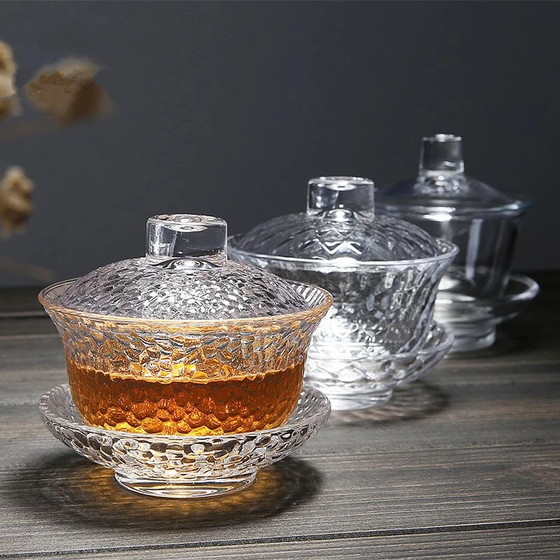 Ручная работа Термостойкое стекло Gaiwan в японском стиле кунг-фу чаша для чая экологичный портативный чайный набор, стекло чайник 130 мл