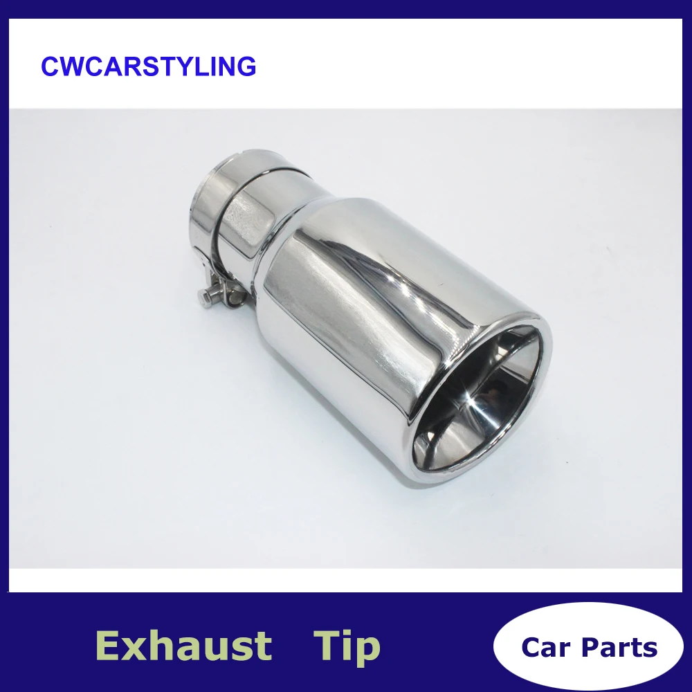 

New Universal 1pcs 63mm-101mm Chrome Stainless Steel Car Rear Round Exhaust Pipe Tail Muffler Tip uk Hot Sale Car Accessories