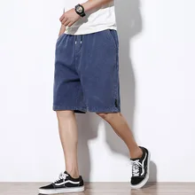 Летние грузовые шорты для мужчин slim fit мужские мешковатые шорты бренд уличная хлопок деним повседневные мужские джинсовые шорты