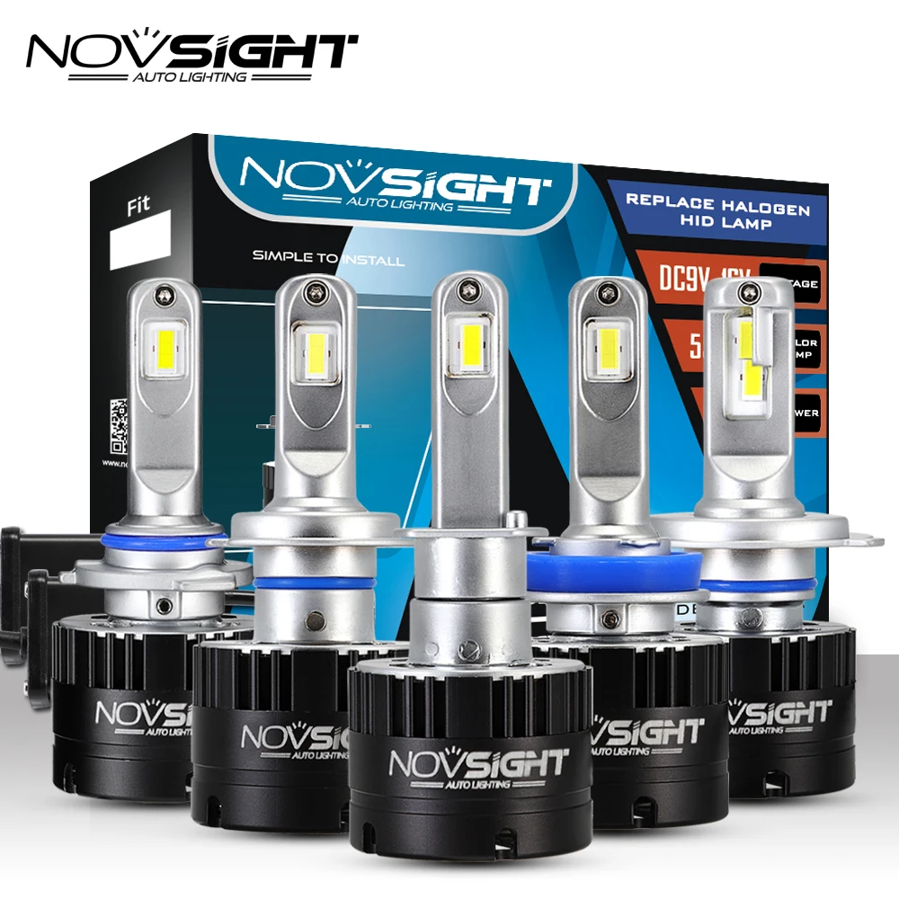 NOVSIGHT Pair H11//H8//H9//H16 LED Headlight Bulbs Conversion Kit 80W 14400LM 5500K