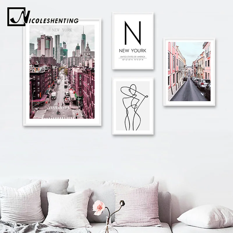 New York Cityscape Canvas Poster Nordic Decoration Landscape Wall