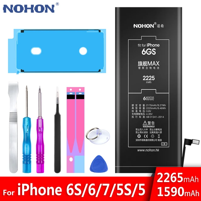 NOHON Lithium Battery For Apple iPhone 6S 6 7 5S 5 Replacement Batteries Internal Phone Bateria