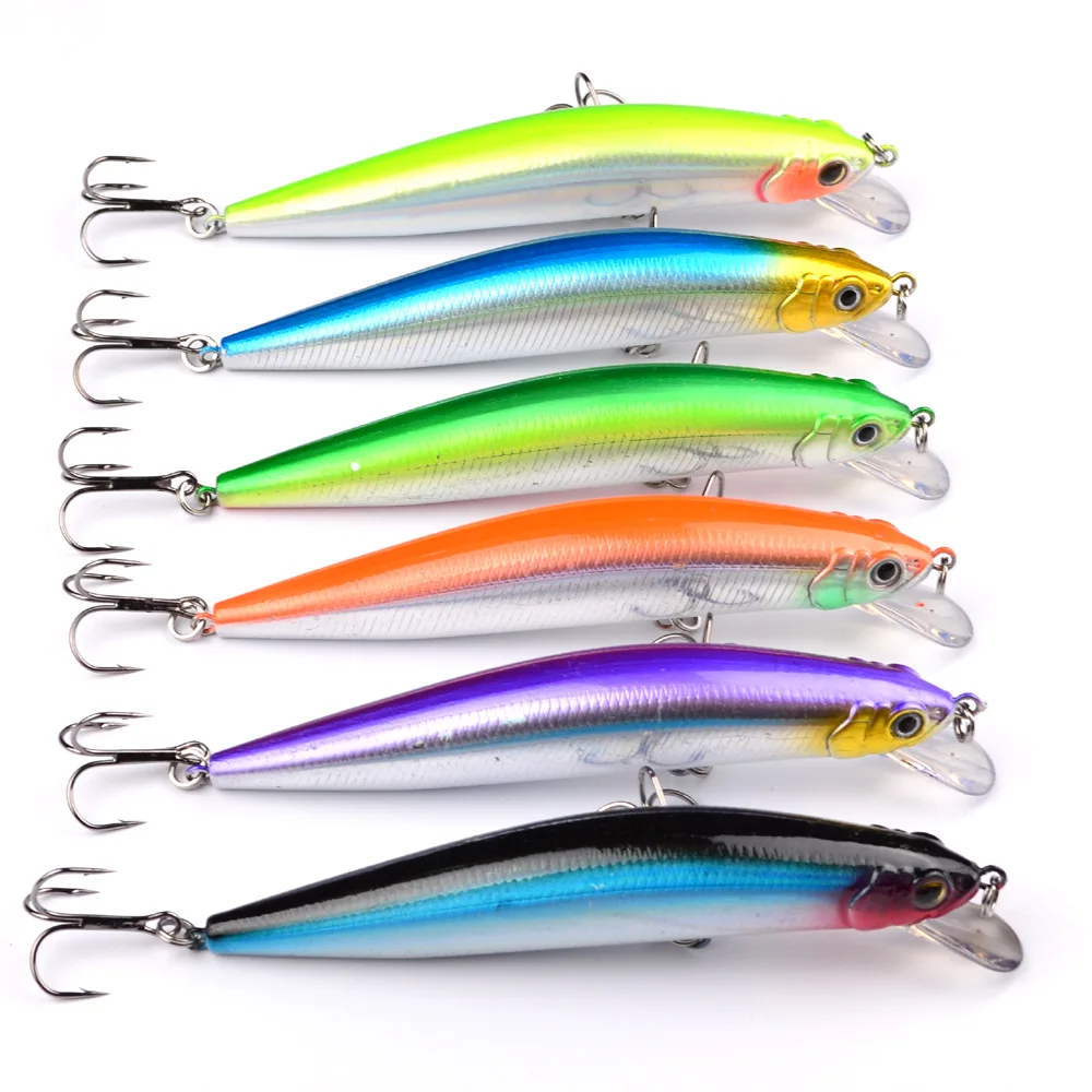 6PCS/lot New Large sea fishing lures Minnow 24G 13.5CM 2 fish hooks