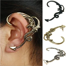 Fly Dragon Cartilage винтажная левая клип серьга Для Пирсинга Ушей для