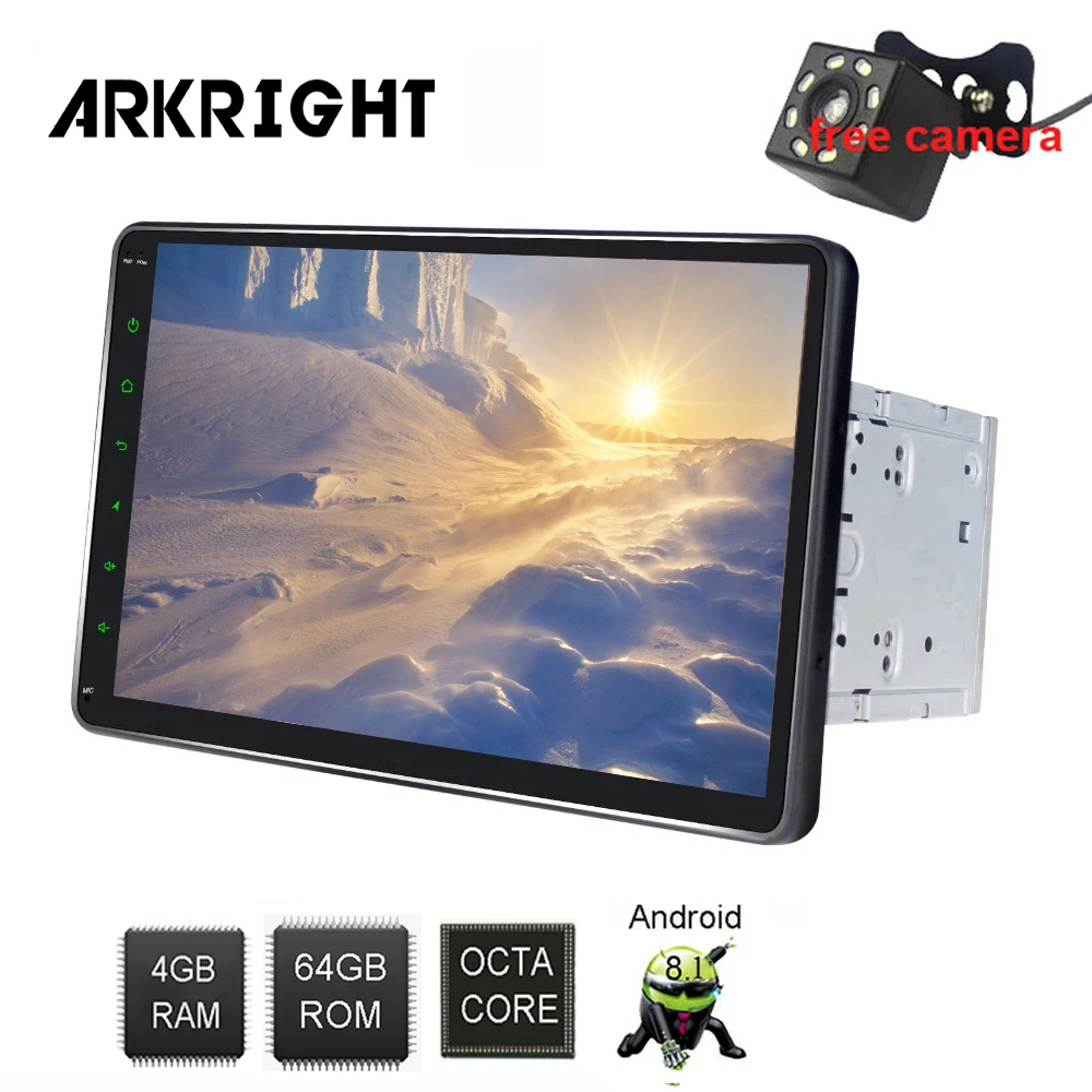 

ARKRIGHT 10.1" Android 8.1 Car GPS Player Universal Double Din GPS Navigation built-in 4G modem IPS screen Zlink