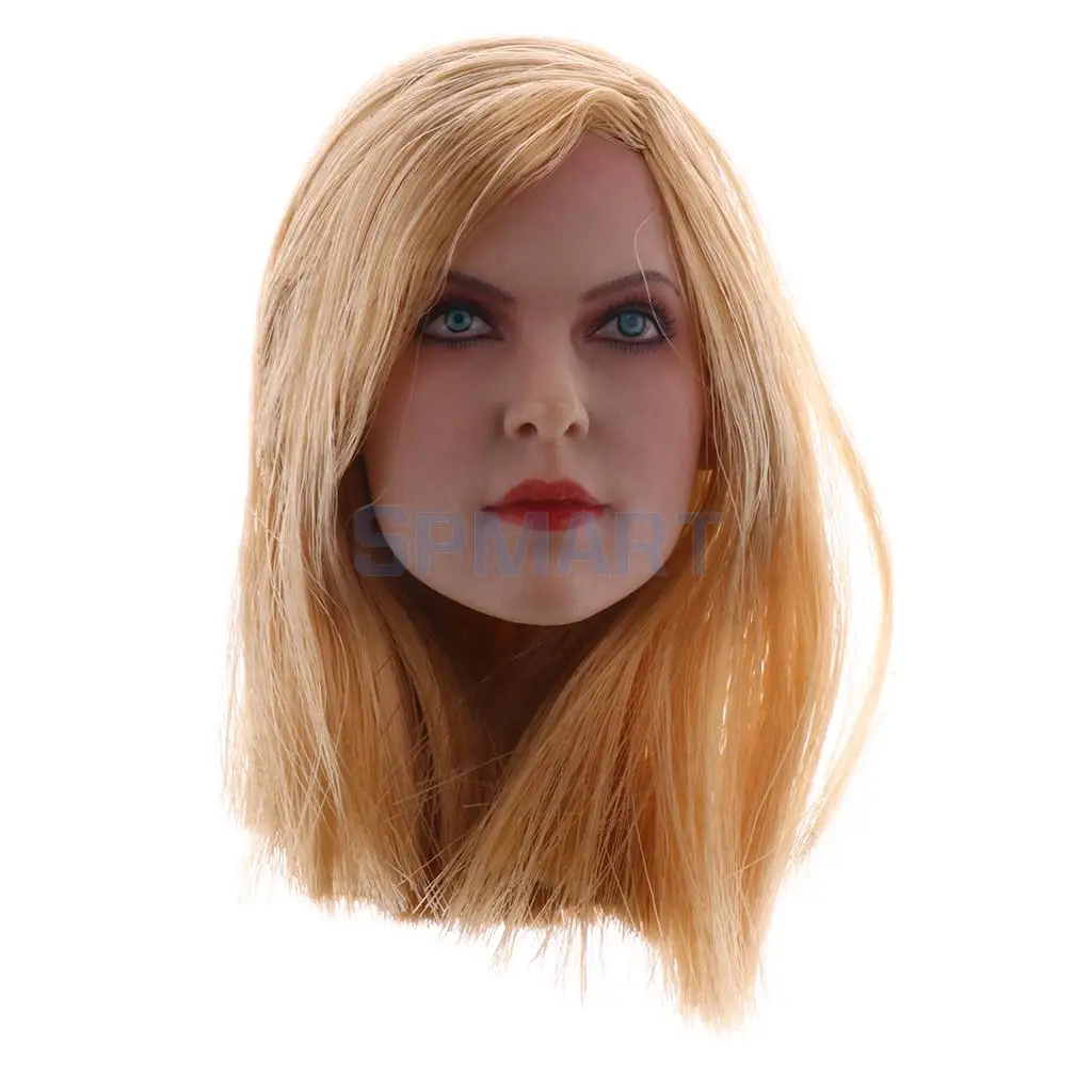 12'' Action Figure Accessory 1/6 Blonde Hair Female Head Sculpt for Kumik
