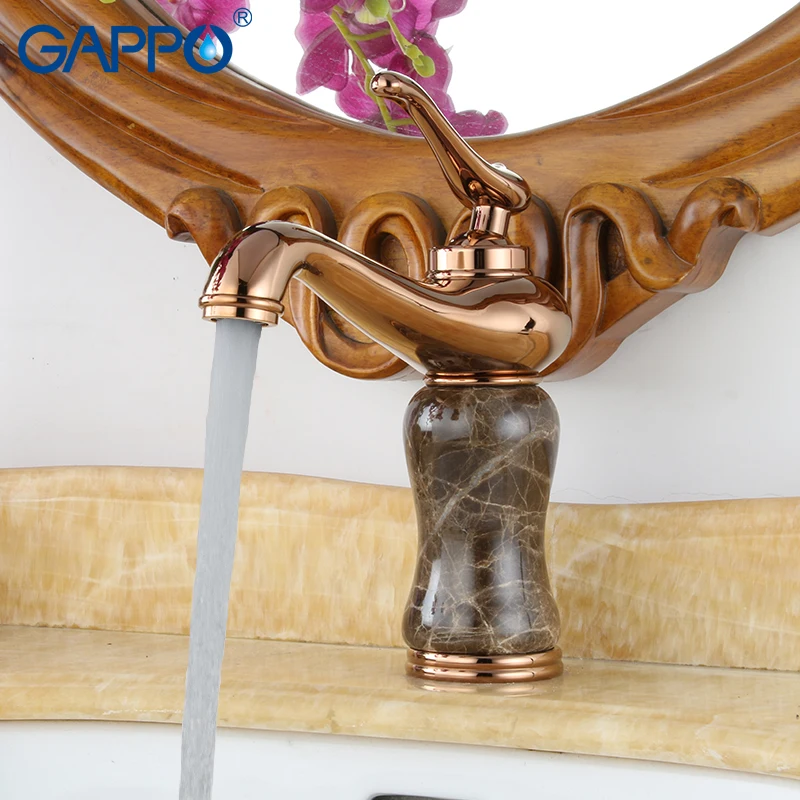 

GAPPO Basin Faucet basin rose golden mixer taps waterfall bathroom mixer faucets Deck Mounted Faucets tap robinet salle de bain