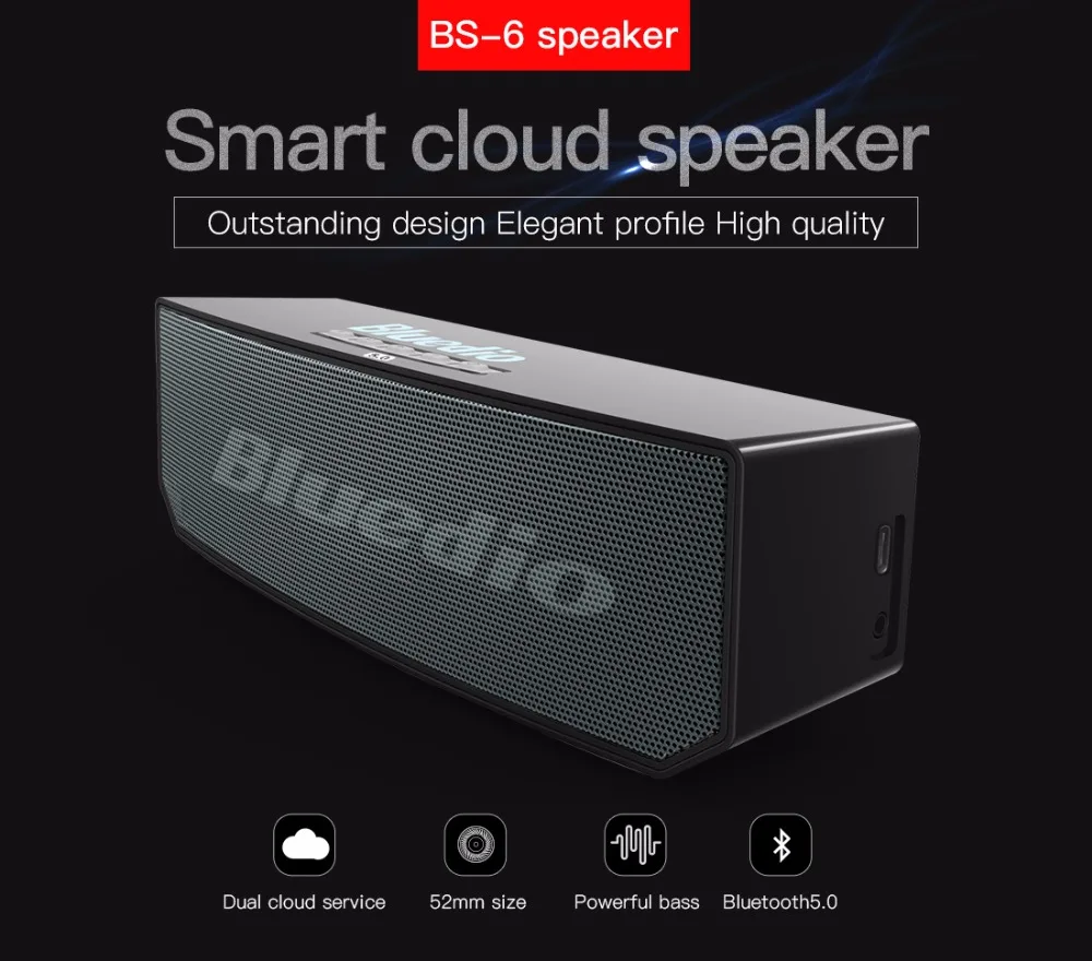 Bluedio BS-6 Мини Bluetooth динамик портативный беспроводной динамик для телефонов с микрофоном громкоговоритель поддерживается Голосовое управление