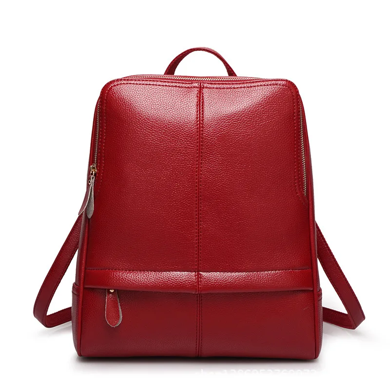 

Vintage PU Leather Backpack Purse Bookbag School Bag Daypack Backpacks for Girls Litchi Pattern Women's Daypack