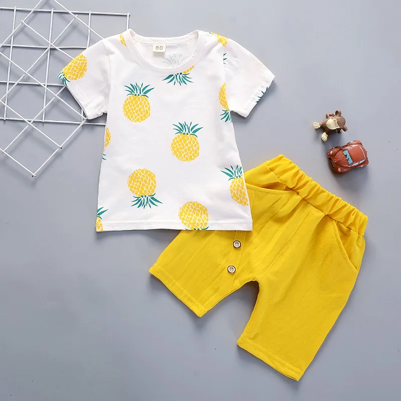 

Kids Boys Clothes Summer Children Clothing Sport Suit Print Short Sleeve T-Shirt+Shorts 2PCS Toddler Girl Clothes 1 2 3 4 5 Year