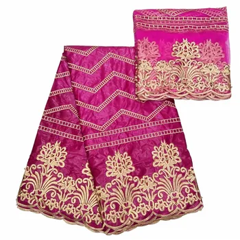 

African Bazin Riche Guinea Lace Fabric with Beads Embroidery Lace Damask Shadda Africa Brocade Lace Fabric for Dress KY7