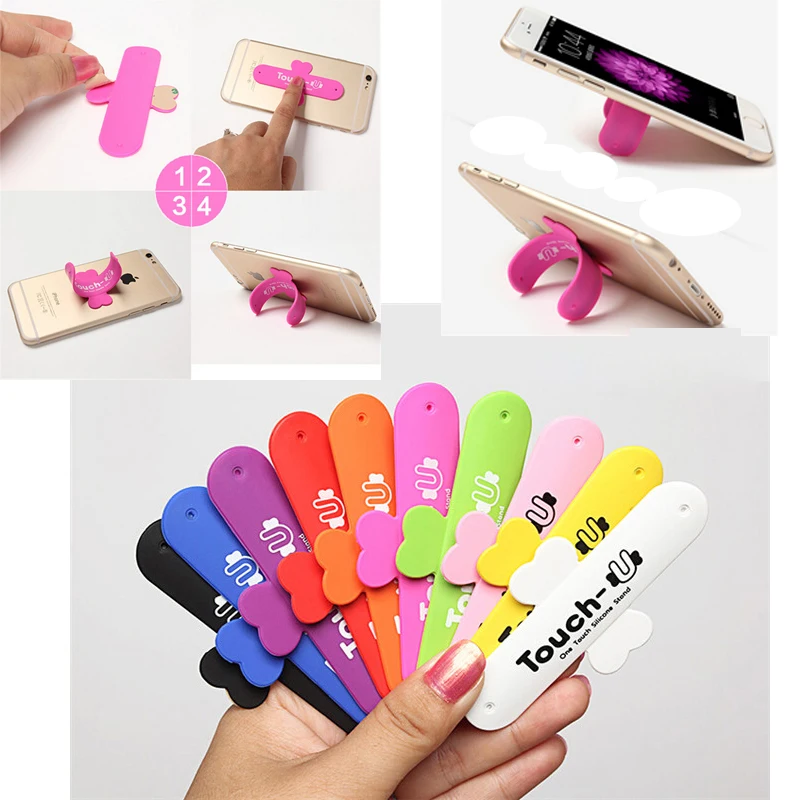 

10Pcs/lot Universal Mobile Phone Holder Silicone Desk Stand Touch-U for iPhone X 8+ for Samsung S9 Note8 for Huawei Tablet
