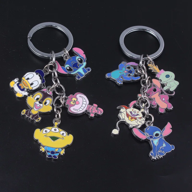 

2019 Lilo Stitch Keychain Chain Key Ring Cartoon Enamel Figure Keychain For Keys Accessories Chaveiro Toys Gift Jewelry