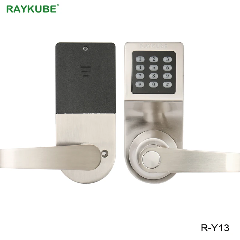 RAYKUBE пароль электронный дверной замок с цифровой клавиатурой дистанционное управление RFID Ключ разблокировка Умный Замок деревянная дверь R-Y16