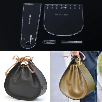 

Handmamde Woman Handbag Acrylic Template Leather Pattern DIY Hobby Leathercraft Sewing Pattern Stencils 19*16*8cm