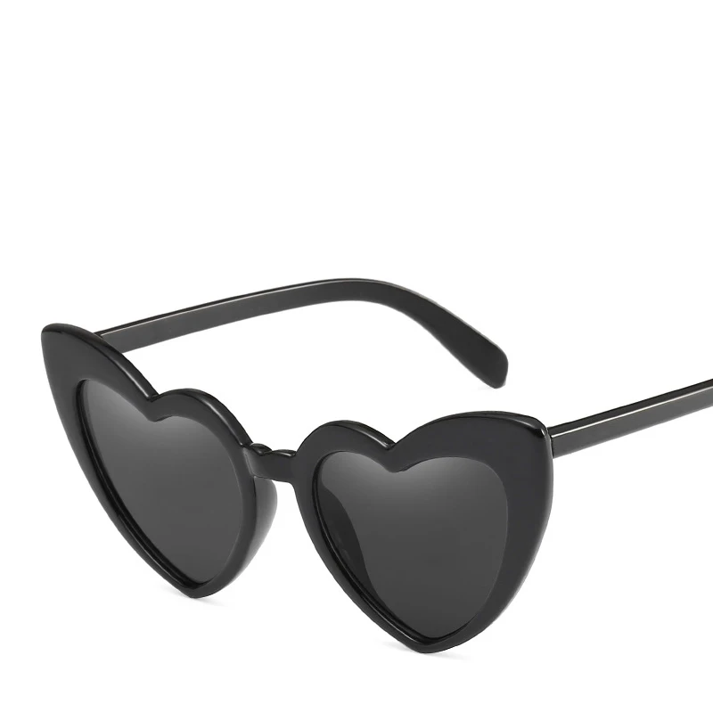 Модные женские солнцезащитные очки в форме сердца, кошачий глаз, Ретро стиль, фирменный дизайн, черные, розовые, красные, в форме сердца, солнцезащитные очки для женщин, UV400 - Цвет линз: A