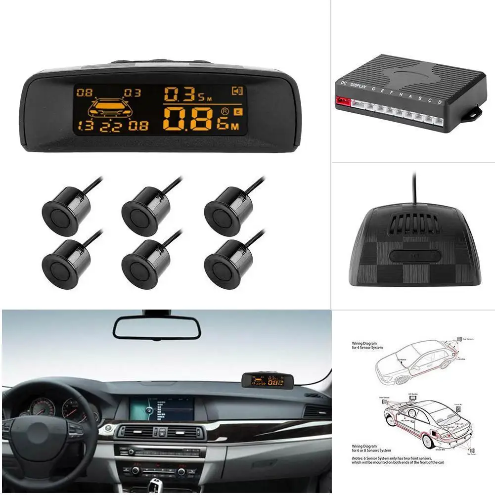 Full Digital Distance Display Reversing Radar LCD Car Parking Sensor Kit A10 With 4/6/8 Probes Parking Sensor Full Digital Distance Display Reversing Radar LCD Car Parking Sensor Kit A10 With 4/6/8 Probes Parking Sensor
