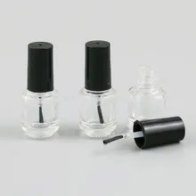 20x5 мл пустые лак для ногтей Стекло бутылка 1/6oz Прозрачный Стекло Косметическая упаковка бутылки с кистью Кепки