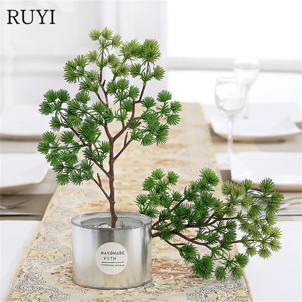 Simulated Plants Short Branch Pine Needle Plastic Flowers Fake Pine