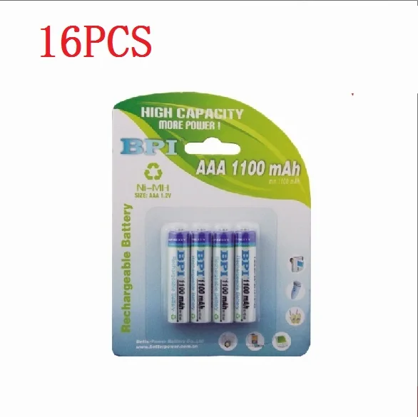 

16PCS AAA Battery Ni-MH 1.2V 1100MAH AAA Rechargeable Battery BPI AAA