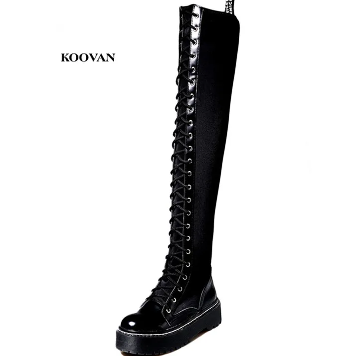 Koovan Women's Over The Knee Boots 2021 New Autumn And Winter New High-heeled Women's  Side Zipper Stovepipe Long Elastic Shoes