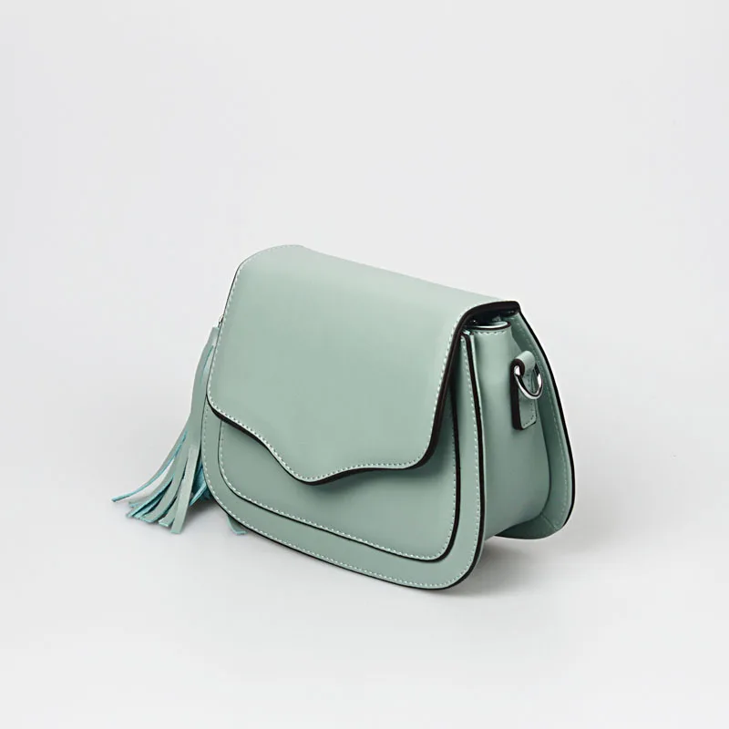 21x16 см новинка Натуральная кожа мини вечерние сумки с бахромой одно плечо сумка Мода леди A2416 - Цвет: Light green