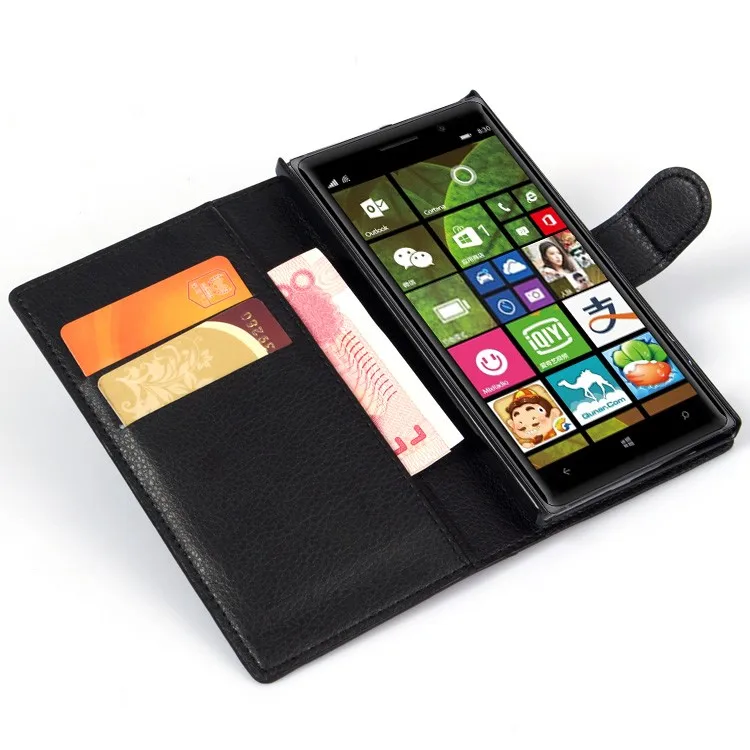 Кожаный чехол бумажник для Nokia Lumia 830 телефона Microsoft роскошный из ТПУ с подставкой