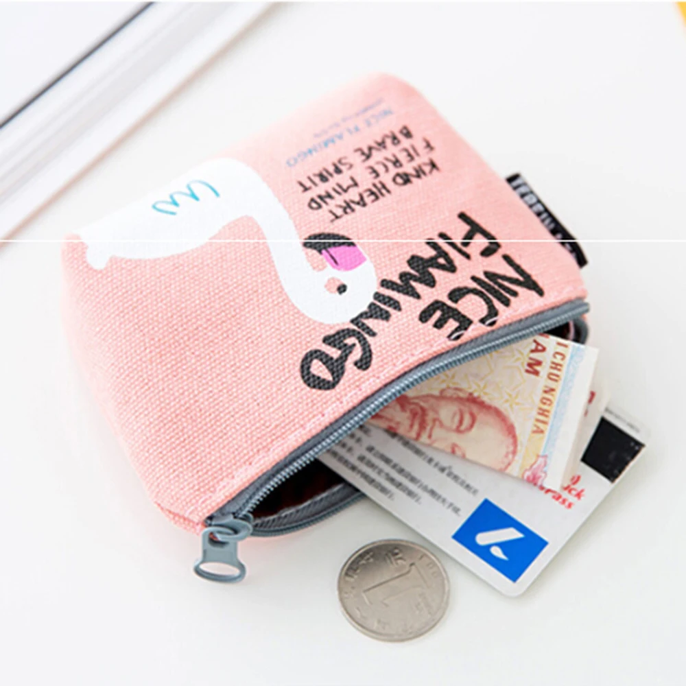 1 шт. популярный женский кошелек с рисунком фламинго, пакет на застежке, детский мини-кошелек для девочек и мальчиков, парусиновая портативная Сумочка, кошельки для монет