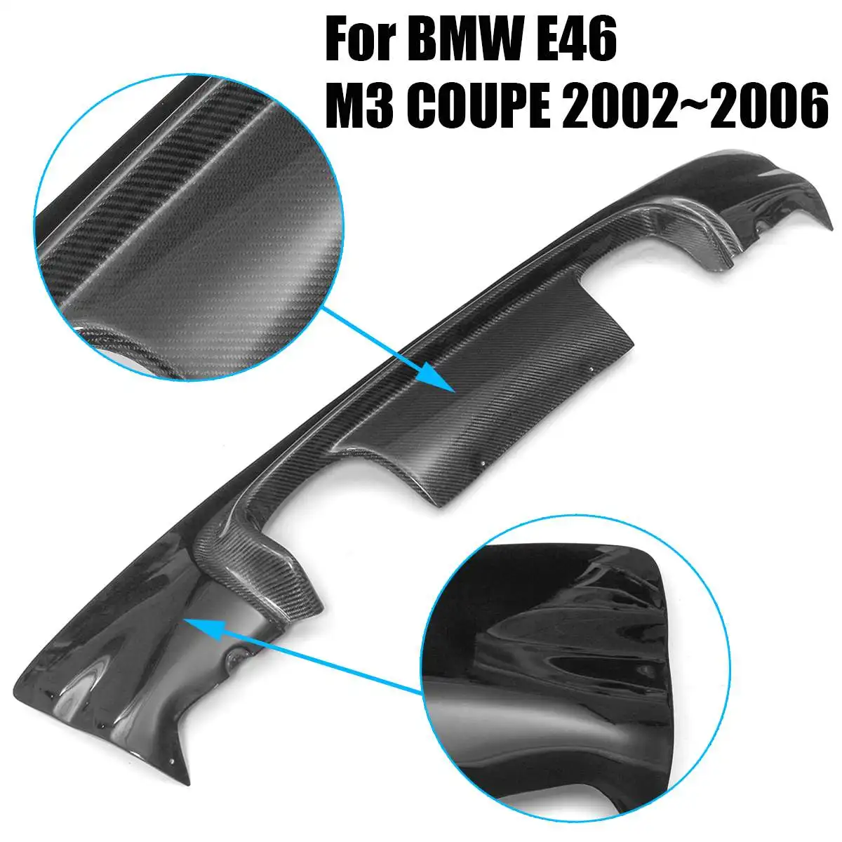 Модификация автомобиля универсальный спойлер шасси плавник Акула плавник изгиб вставка заднего бампера Диффузор для BMW E46 M3 COUPE 2002~ 2006