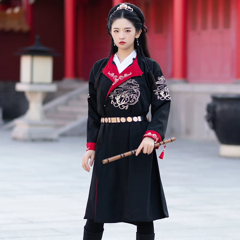 Мужская и женская hanfu костюм одежда косплей мужской Китайский древний воин халат