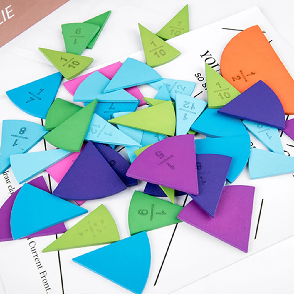 Wooden Circular Board Mathematics Fraction Division Teaching Aids Education Toy Child Montessori Board Wooden Gift Math Toy