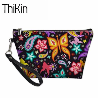 

THIKIN Cosmetic Bags&cases Famous Brand Makeup Functional Bag for Women Makeup Pouch Necessaire 3D Butterfly Travel Cosmetic Bag