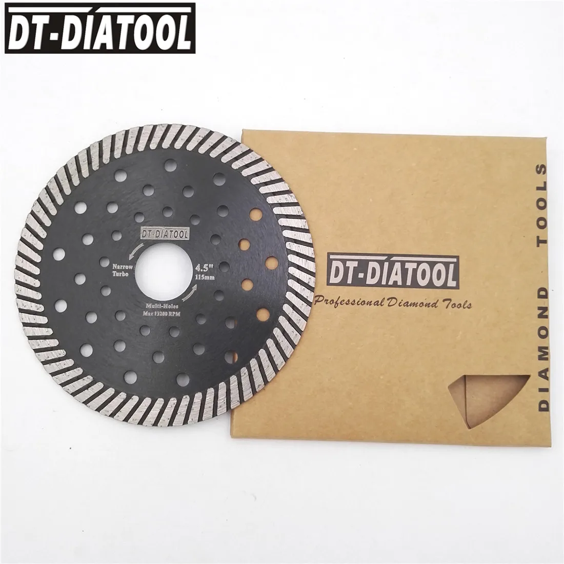 DT-DIATOOL 2 шт/ПК узкий турбо мульти отверстия алмазный режущий диск влажный или сухой пильный диск для гранита мрамора диаметр 115 мм+ 180 мм