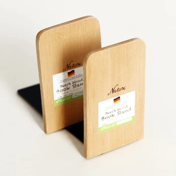 

1pc Zakka Style Beech Wood Bookend Creative Book Storage Office Organizer