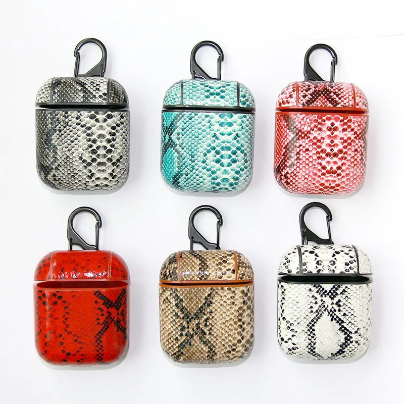 

Cool Snake Pattern Leather Covers for Airpods TWS i10 i12 Case Bluetooth Earphone Case Dust-proof air pods cover for Apple