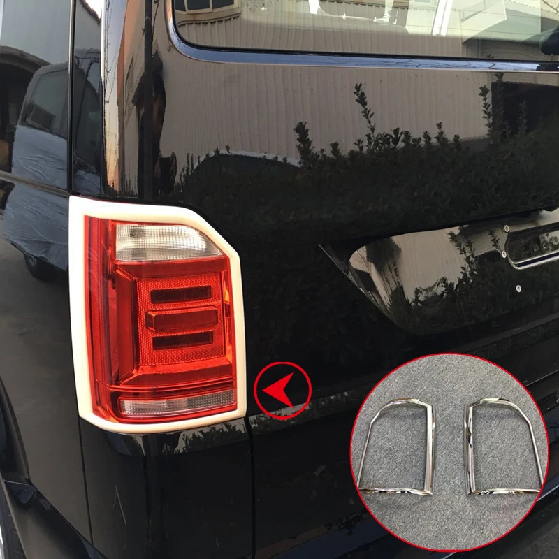 

ABS Chromed Exterior Rear Tail Light Lamp Cover Trim 2PCS For VW Transporter (T6) Caravelle/ Multivan 2017 2018