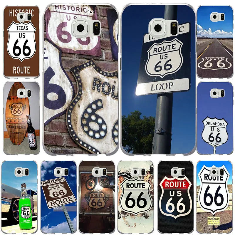 Route 66 California USA для Samsung Galaxy S9 S8 Plus S6 S7 EDGE S5 S4 S3 Mini S2 Прозрачный мягкий силиконовый