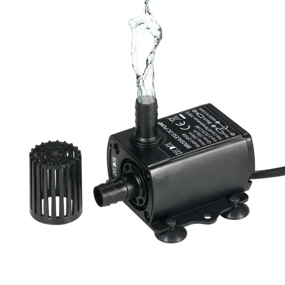 USB DC5V 2,4 W Ультра-тихий мини Бесщеточный Водяной насос Водонепроницаемый подводный фонтан аквариумный циркулирующий 250л/ч подъемник 200 см