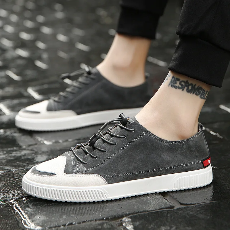 

2019 summer new men's shoes Korean men's casual shoes leather trend British wild men's breathable tide shoes