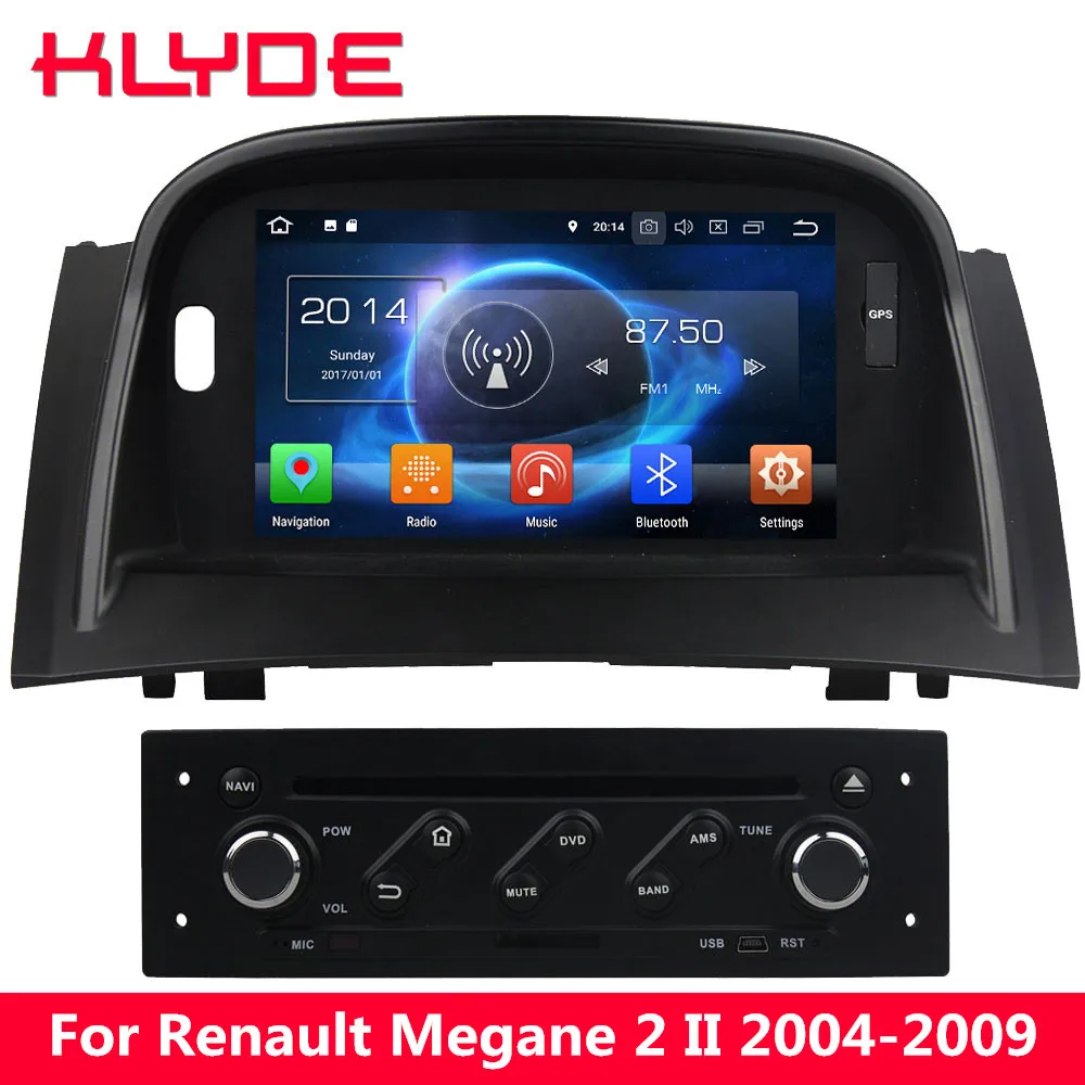 

KLYDE Octa Core 4G Android 8.0 7.1 6.0 4GB RAM 32GB ROM Car DVD Player Radio For Renault Megane II 2004 2005 2006 2007 2008 2009