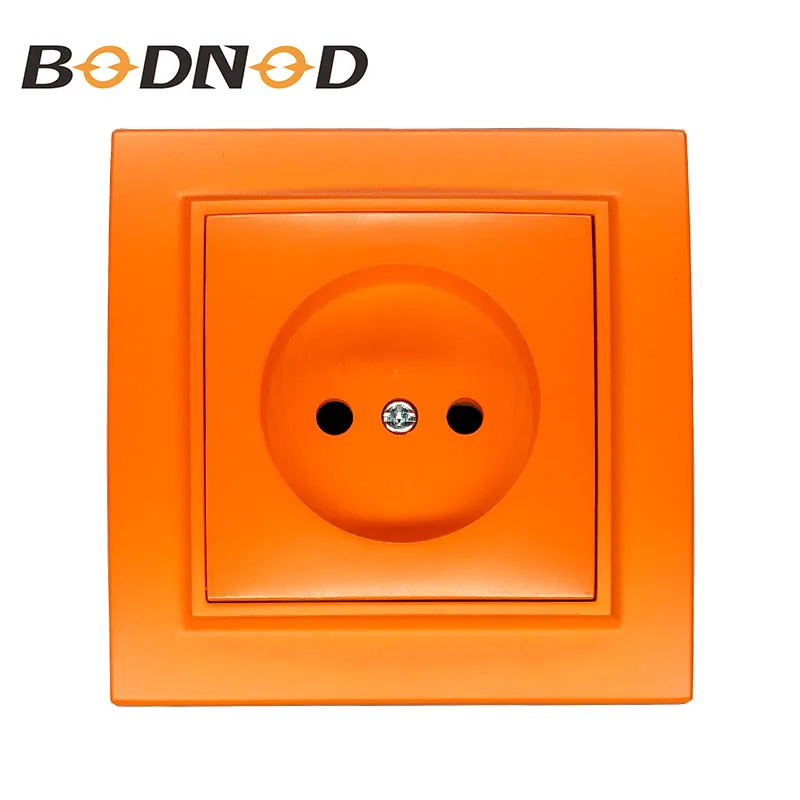 

Wall Socket without earth Free shipping Hot European standard wall adapter connector output Orange color 16A 250V EP-07