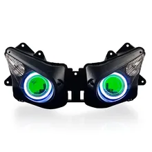 Kt мотоцикл Frontlight фар в сборе, пригодный для Kawasaki ZX-10R ZX10R 06- 07 HID проектор зеленый демон глаз 2006 2007