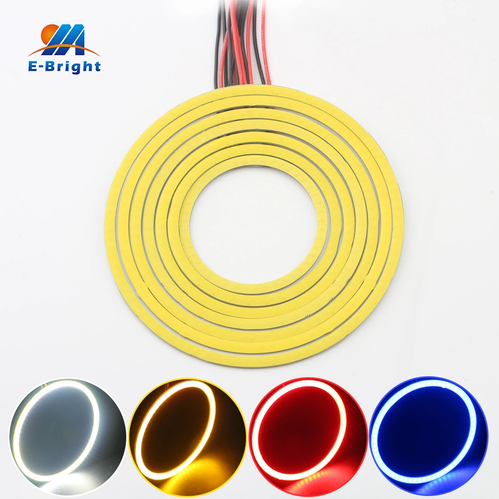 Buy 1 Pair 80mm 12V COB 63 SMD Colorful RGB LED Car